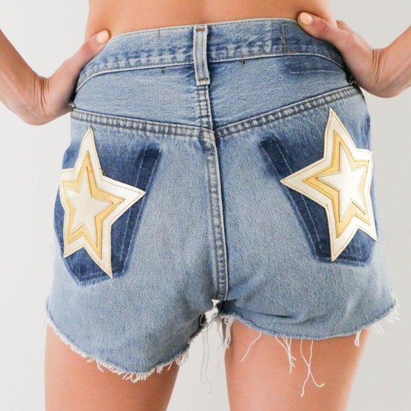 Star Butt Denim Shorts Reworked Levis 